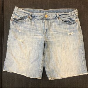 Loft Distressed Denim Shorts 9.5” Length Sz 12 / 31